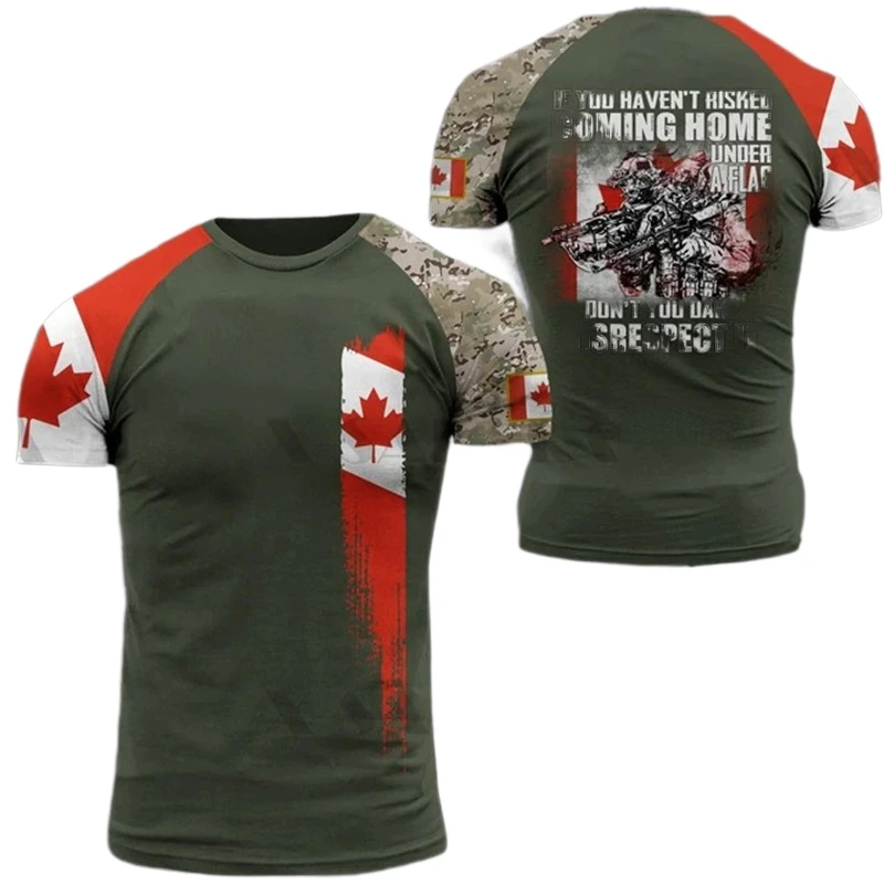 Canada CamSolomon Graphic T-shirt pour homme, Keeptic Y-Tee, Impression 3D, Forêt canadienne, Camo T-shirt, Beige Field Short Sleeve