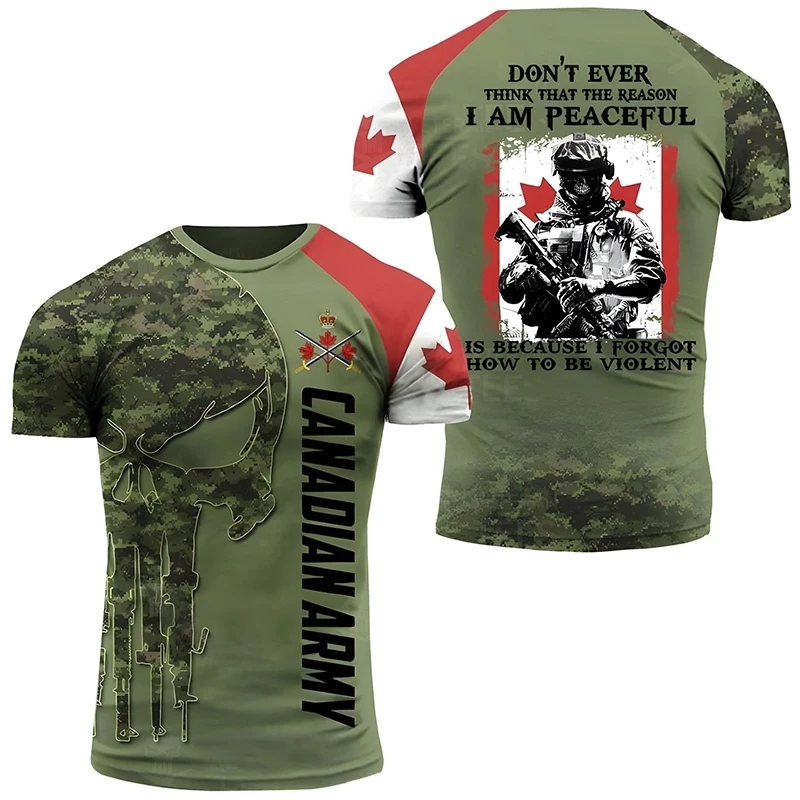 Canada CamSolomon Graphic T-shirt pour homme, Keeptic Y-Tee, Impression 3D, Forêt canadienne, Camo T-shirt, Beige Field Short Sleeve