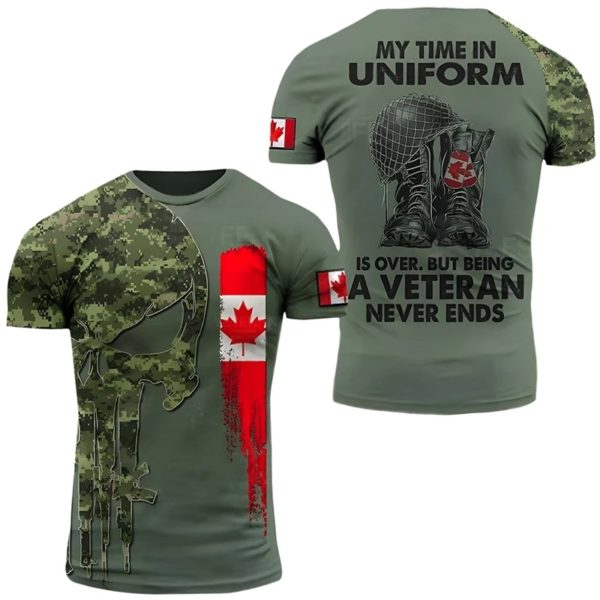 Canada CamSolomon Graphic T-shirt pour homme, Keeptic Y-Tee, Impression 3D, Forêt canadienne, Camo T-shirt, Beige Field Short Sleeve – Image 5