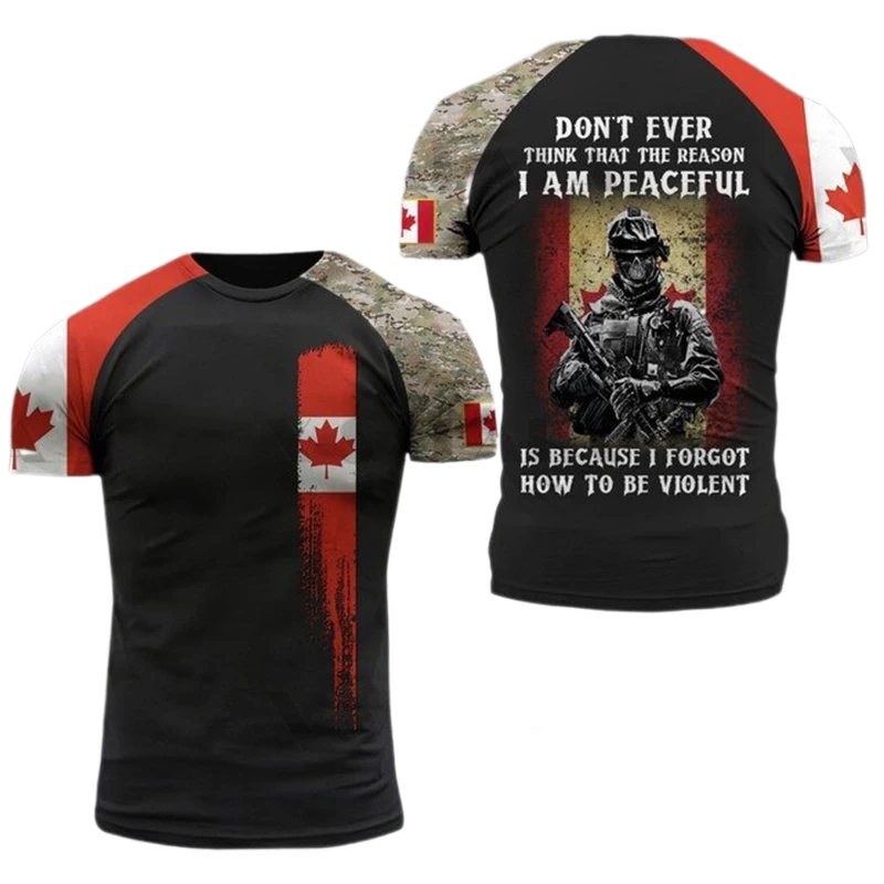 Canada CamSolomon Graphic T-shirt pour homme, Keeptic Y-Tee, Impression 3D, Forêt canadienne, Camo T-shirt, Beige Field Short Sleeve