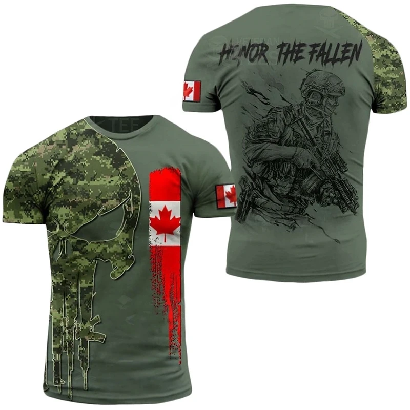 Canada CamSolomon Graphic T-shirt pour homme, Keeptic Y-Tee, Impression 3D, Forêt canadienne, Camo T-shirt, Beige Field Short Sleeve