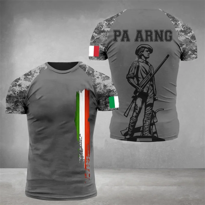 T-shirt à manches courtes imprimé camouflage italien 3D pour hommes, t-shirt classique, t-shirt de sport respirant, CamSolomon Y-Feel