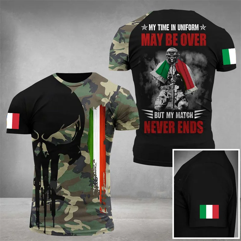 T-shirt à manches courtes imprimé camouflage italien 3D pour hommes, t-shirt classique, t-shirt de sport respirant, CamSolomon Y-Feel