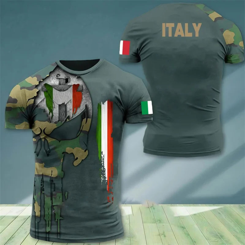 T-shirt à manches courtes imprimé camouflage italien 3D pour hommes, t-shirt classique, t-shirt de sport respirant, CamSolomon Y-Feel