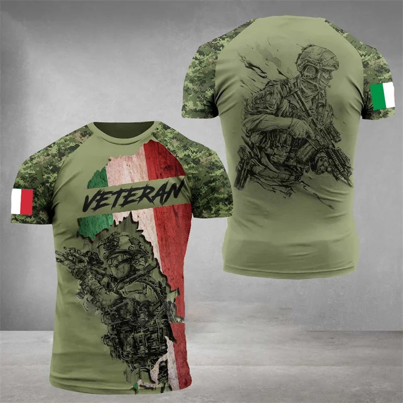 T-shirt à manches courtes imprimé camouflage italien 3D pour hommes, t-shirt classique, t-shirt de sport respirant, CamSolomon Y-Feel