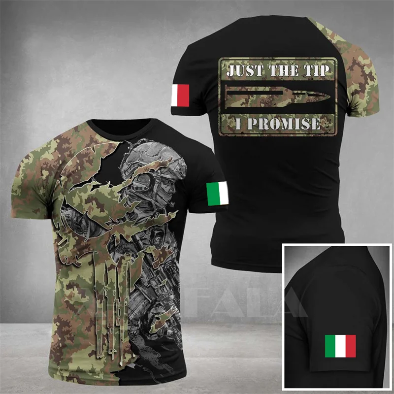 T-shirt à manches courtes imprimé camouflage italien 3D pour hommes, t-shirt classique, t-shirt de sport respirant, CamSolomon Y-Feel