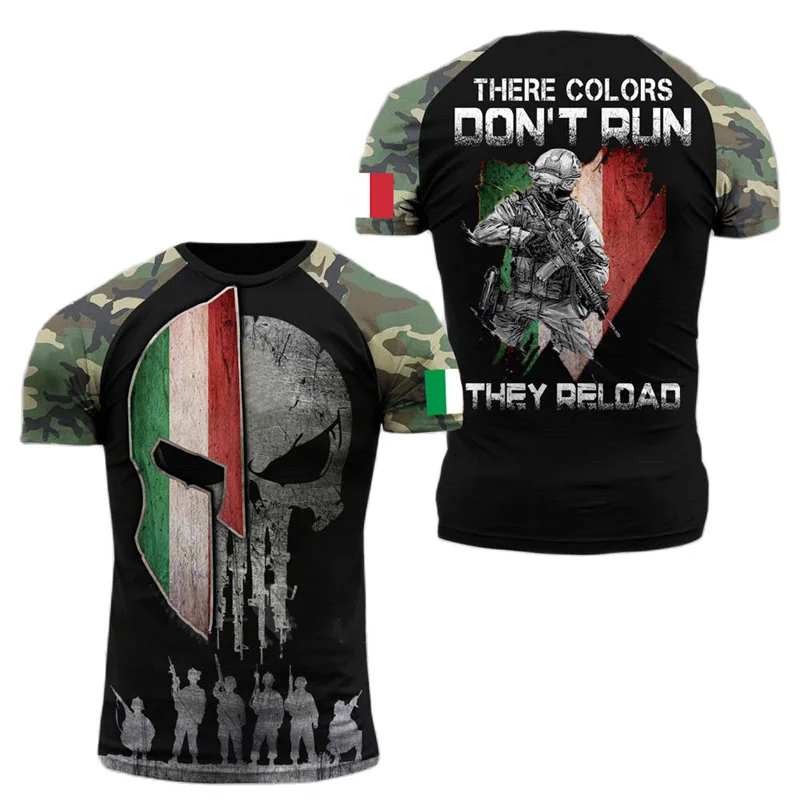 T-shirt à manches courtes imprimé camouflage italien 3D pour hommes, t-shirt classique, t-shirt de sport respirant, CamSolomon Y-Feel