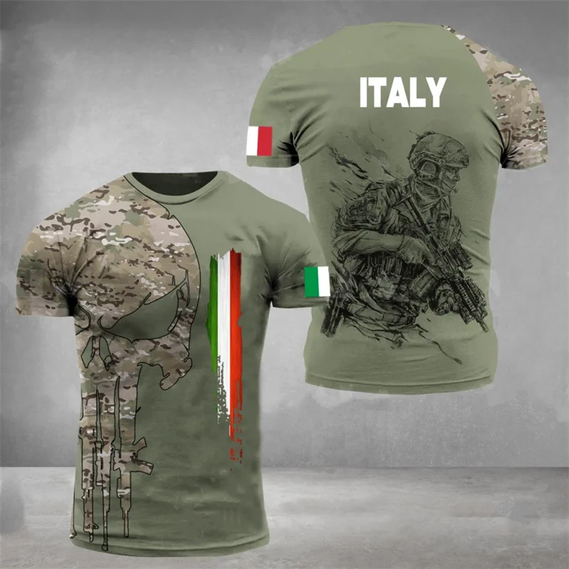 T-shirt à manches courtes imprimé camouflage italien 3D pour hommes, t-shirt classique, t-shirt de sport respirant, CamSolomon Y-Feel