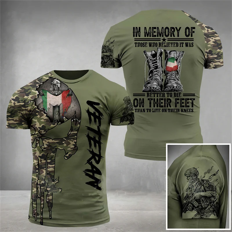 T-shirt à manches courtes imprimé camouflage italien 3D pour hommes, t-shirt classique, t-shirt de sport respirant, CamSolomon Y-Feel