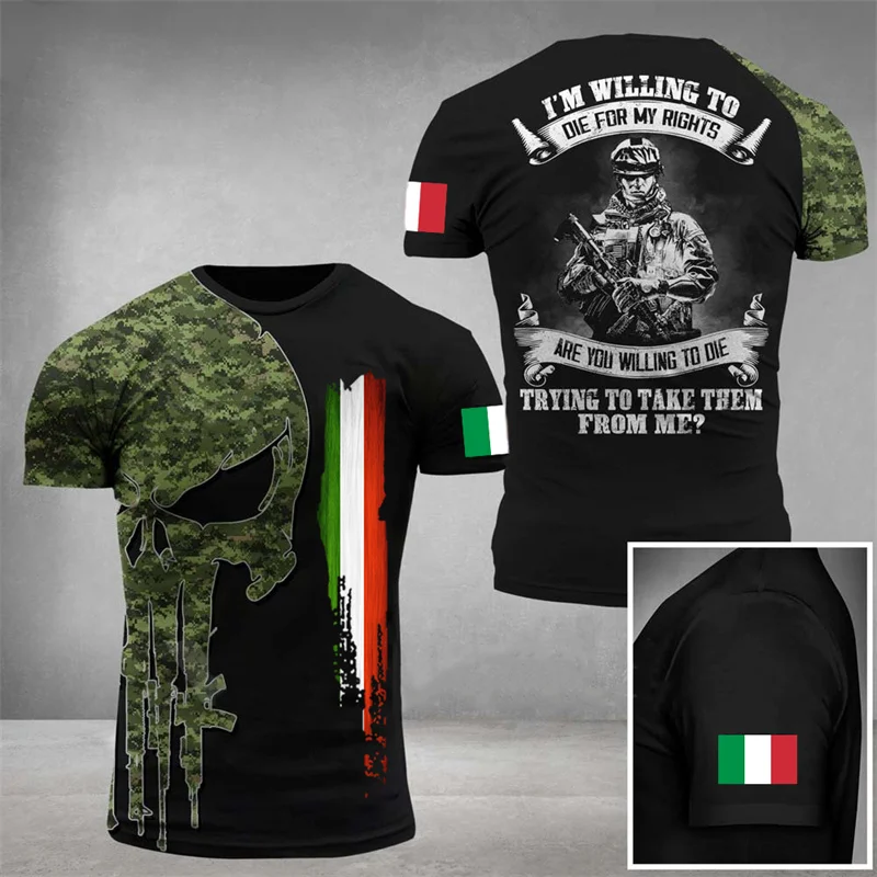 T-shirt à manches courtes imprimé camouflage italien 3D pour hommes, t-shirt classique, t-shirt de sport respirant, CamSolomon Y-Feel