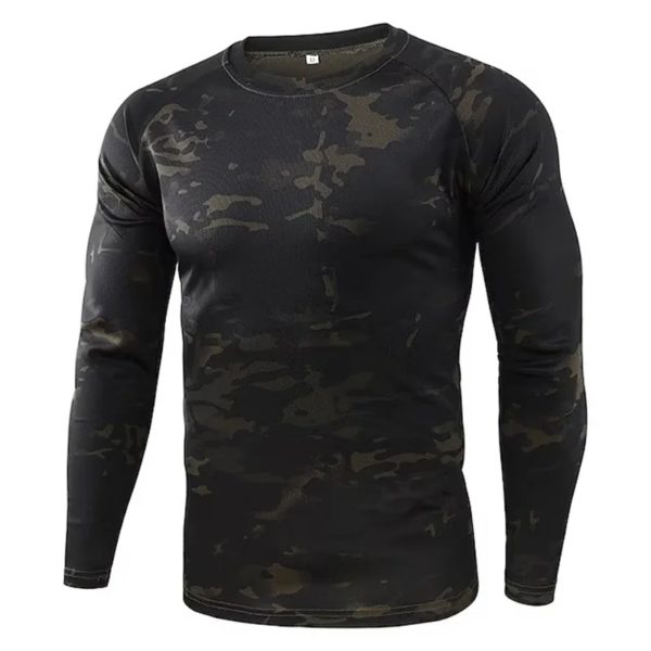 T-shirt camouflage imprimé en 3D pour homme, haut à manches longues, ultra léger, respirant, séchage rapide, extérieur, chasse, printemps, automne, Y2K – Image 5