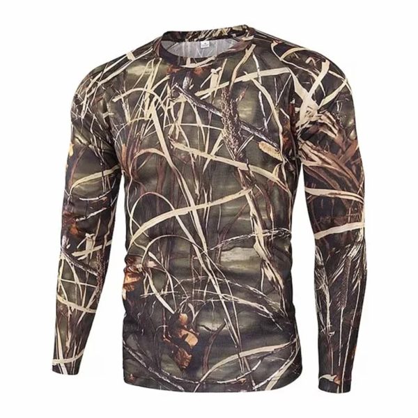 T-shirt camouflage imprimé en 3D pour homme, haut à manches longues, ultra léger, respirant, séchage rapide, extérieur, chasse, printemps, automne, Y2K – Image 2