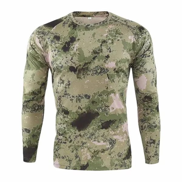 T-shirt camouflage imprimé en 3D pour homme, haut à manches longues, ultra léger, respirant, séchage rapide, extérieur, chasse, printemps, automne, Y2K – Image 4