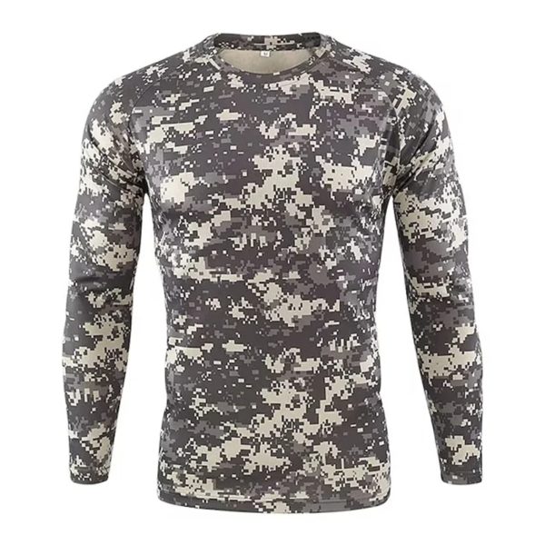 T-shirt camouflage imprimé en 3D pour homme, haut à manches longues, ultra léger, respirant, séchage rapide, extérieur, chasse, printemps, automne, Y2K – Image 6