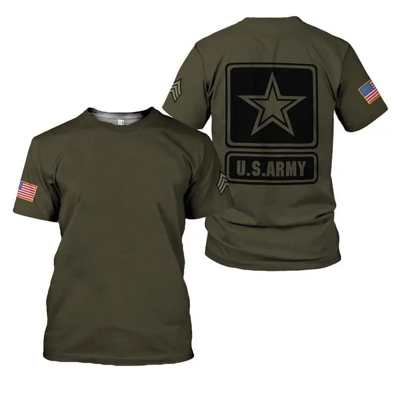 T-Shirt de l'Armée Américaine pour Homme, Streetwear à la Mode, Soldat Militaire, Vétéran Haikyuu, Graphique, en 3D