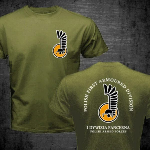 T-shirt unisexe de cavalerie légère de l'armée de la première division blindée polonaise, haut de fitness décontracté, sports de plein air, imprimé en 3D, 03