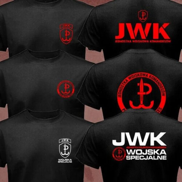 T-shirt des forces spéciales polonaises pour hommes, JWK, Jednostka, Wojskowa, KomandosSunset, Grom, Pologne