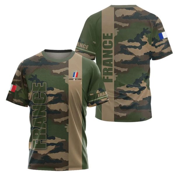 Solomon-T-shirt à Manches Courtes pour Homme et Femme, Vêtement des Forces Spéciales 3D de l'Armée Française