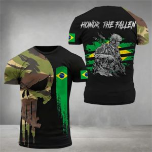 T-Shirt de l'Armée Brésilienne pour Homme, Vêtement à Manches Courtes, Décontracté, à la Mode, Été