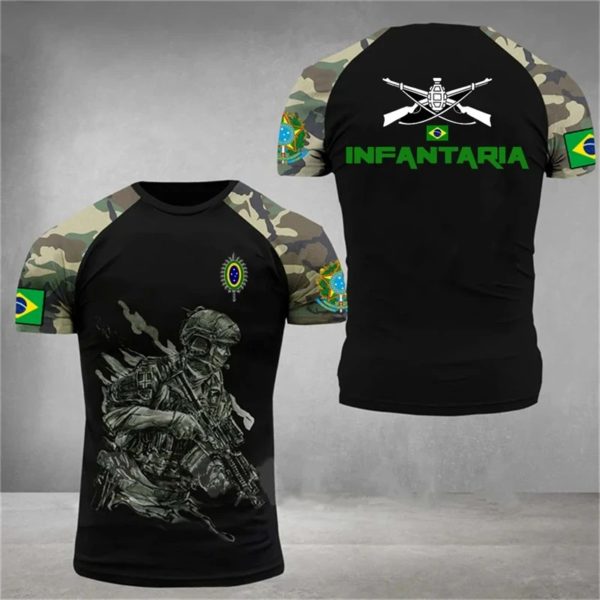 T-Shirt de l'Armée Brésilienne pour Homme, Vêtement à Manches Courtes, Décontracté, à la Mode, Été – Image 5