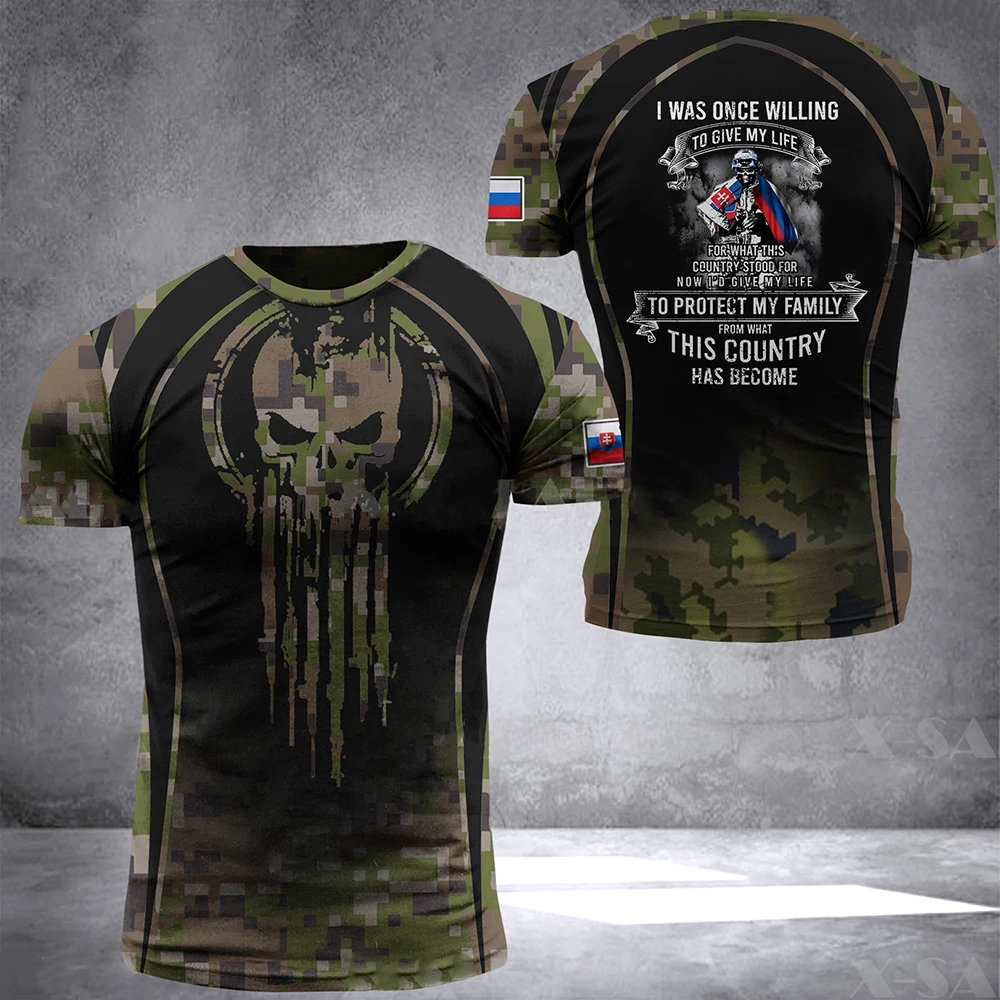 T-shirt imprimé à col rond pour hommes, pull de l'armée slovaque, t-shirts pour 184., vêtements pour hommes, sensation de soldat
