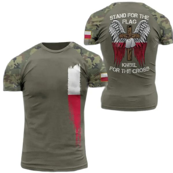 Blazer ample à séchage rapide imprimé 3D pour hommes, T-shirt à col rond, manches courtes, drapeau polonais, armée de soldats CamSolomon, confortable, nouveau, 2024 – Image 3