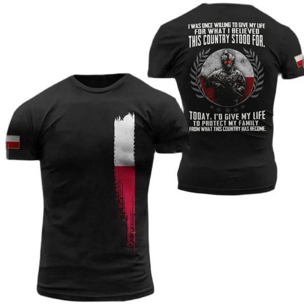 Blazer ample à séchage rapide imprimé 3D pour hommes, T-shirt à col rond, manches courtes, drapeau polonais, armée de soldats CamSolomon, confortable, nouveau, 2024 – Image 2