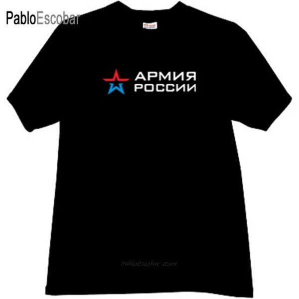 T-shirt homme, en coton, de marque, armée de russie, Cool, patriotique, en noir, été, 4XL 5XL