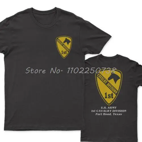 T-Shirt de 1ère Division de cavalier de l'armée américaine. T-shirt manches courtes col rond pour homme, Streetwear, surdimensionné, en coton, été