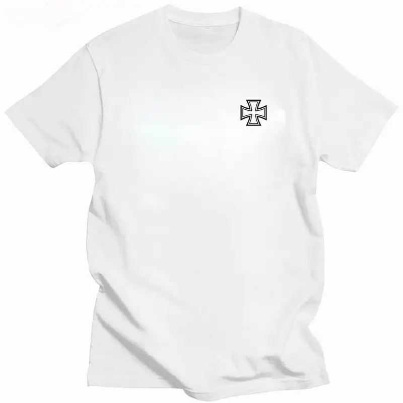 T-shirt col rond homme, streetwear, classique, armée allemande, croix de fer, vintage, unisexe, été