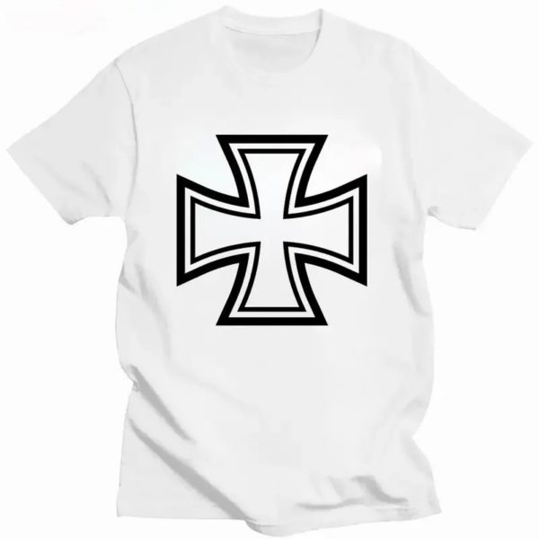 T-shirt col rond homme, streetwear, classique, armée allemande, croix de fer, vintage, unisexe, été – Image 4