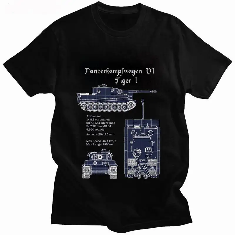 T-shirt col rond homme, streetwear, classique, armée allemande, croix de fer, vintage, unisexe, été