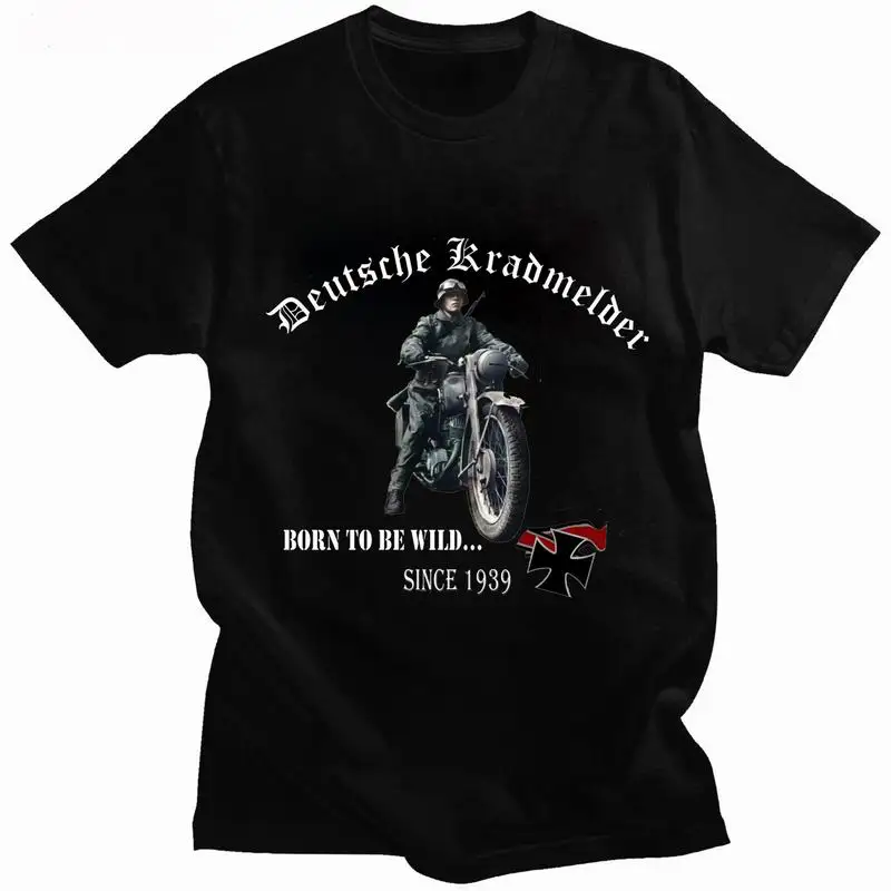 T-shirt col rond homme, streetwear, classique, armée allemande, croix de fer, vintage, unisexe, été