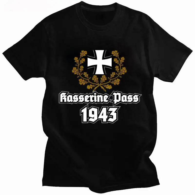 T-shirt col rond homme, streetwear, classique, armée allemande, croix de fer, vintage, unisexe, été