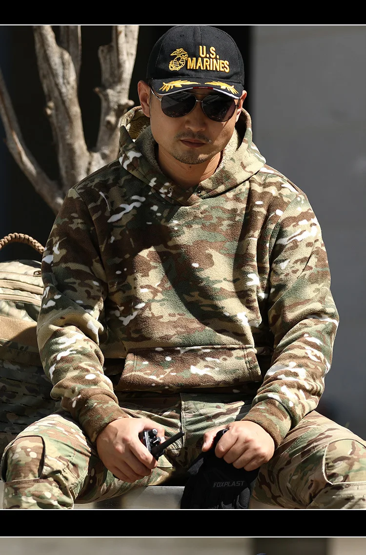 Mege DulSmile-Sweat à capuche militaire pour homme, vêtements de chasse en plein air, veste optique chaude, pull multicam, camsalomon, hiver