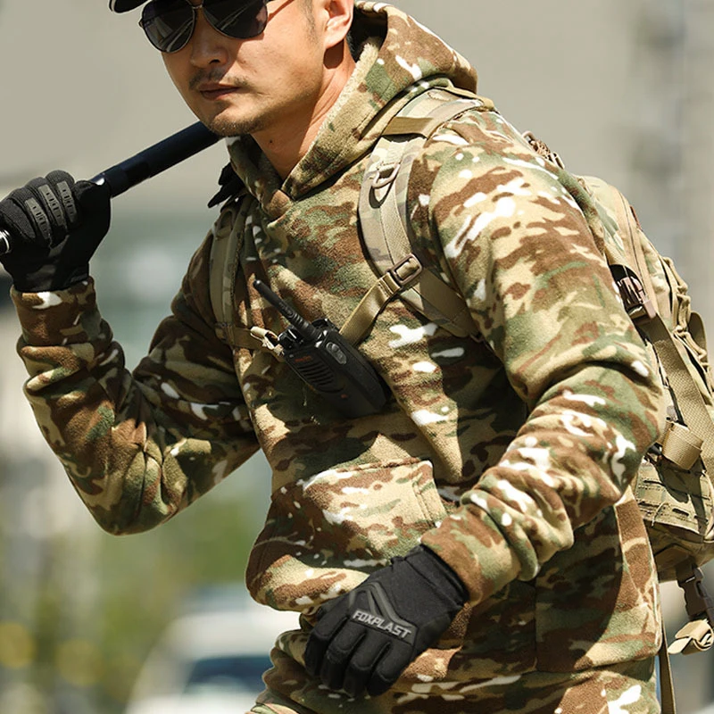 Mege DulSmile-Sweat à capuche militaire pour homme, vêtements de chasse en plein air, veste optique chaude, pull multicam, camsalomon, hiver