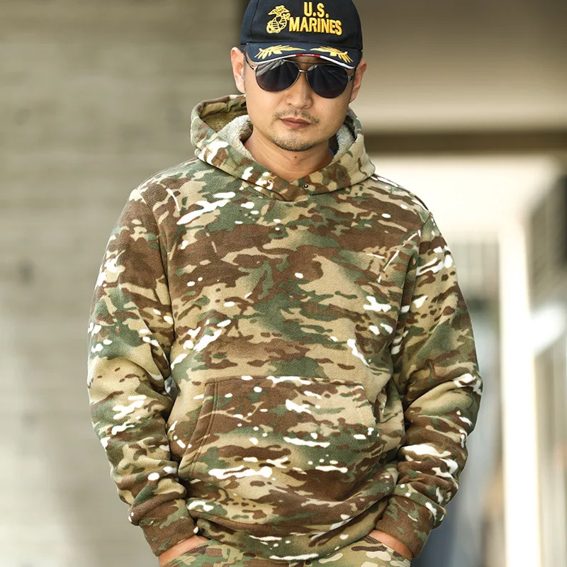 Mege DulSmile-Sweat à capuche militaire pour homme, vêtements de chasse en plein air, veste optique chaude, pull multicam, camsalomon, hiver