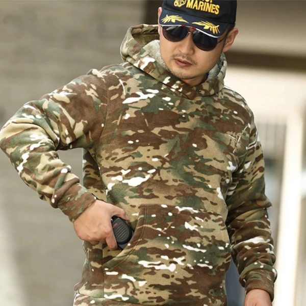 Mege DulSmile-Sweat à capuche militaire pour homme, vêtements de chasse en plein air, veste optique chaude, pull multicam, camsalomon, hiver – Image 3