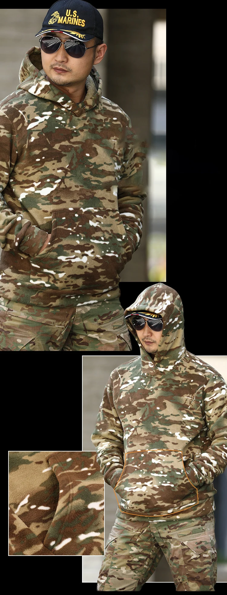 Mege DulSmile-Sweat à capuche militaire pour homme, vêtements de chasse en plein air, veste optique chaude, pull multicam, camsalomon, hiver