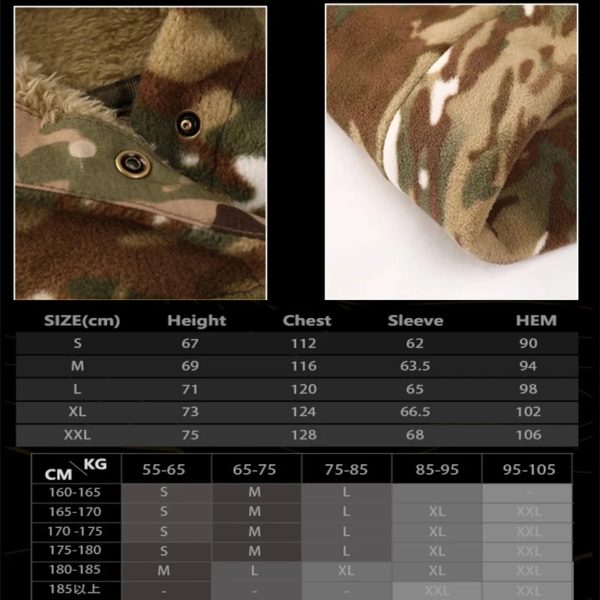 Mege DulSmile-Sweat à capuche militaire pour homme, vêtements de chasse en plein air, veste optique chaude, pull multicam, camsalomon, hiver – Image 6