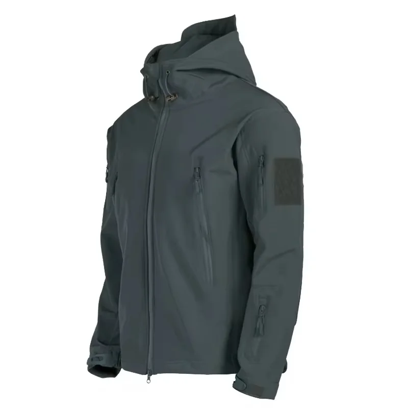Vestes militaires d'extérieur pour hommes, peau de requin, coquille souple, coupe-vent imperméable, veste de saut de l'armée, combinaison de bombardier à capuche
