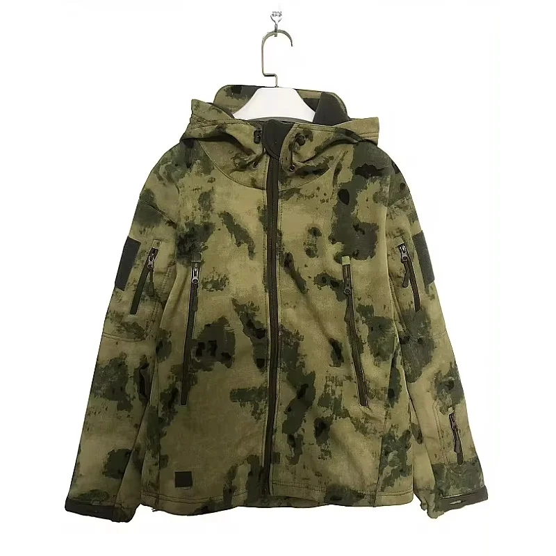Vestes militaires d'extérieur pour hommes, peau de requin, coquille souple, coupe-vent imperméable, veste de saut de l'armée, combinaison de bombardier à capuche