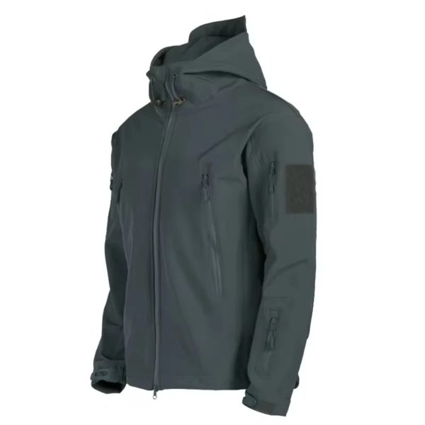 Vestes militaires d'extérieur pour hommes, peau de requin, coquille souple, coupe-vent imperméable, veste de saut de l'armée, combinaison de bombardier à capuche