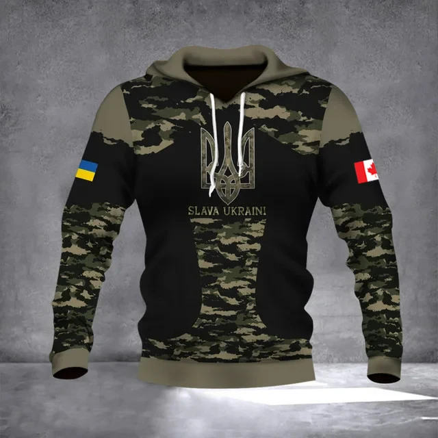 Sweats à capuche College camouflage 3D pour hommes et femmes, pull militaire décontracté, sweat à capuche, vêtements, 21e emblème national, Canada Feel, nouveau Sweats à capuche College camouflage 3D pour hommes et femmes, pull militaire décontracté, sweat à capuche, vêtements, 21e emblème national, Canada Feel, nouveau