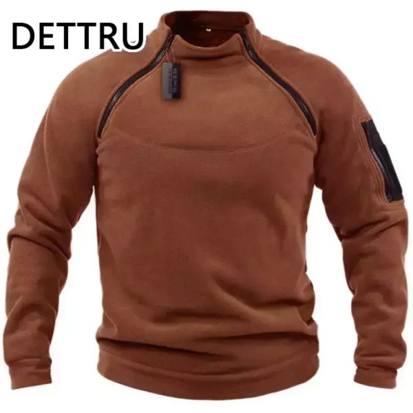 DETTRU-Pull pour Homme Solide, Vêtement d'Extérieur Chaud et Respirant, Streetwear, PVD – Image 2