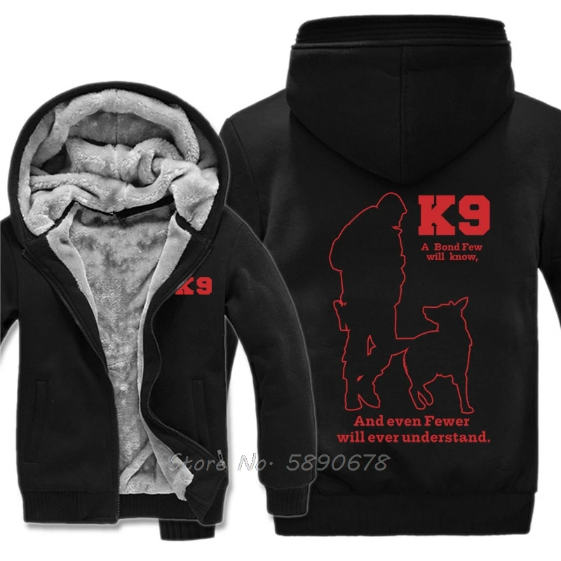 Sweat à capuche K9 pour homme, vêtement à la mode, épais, imprimé, garde au chaud, style Police militaire, Streetwear, hiver