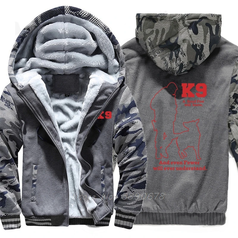 Sweat à capuche K9 pour homme, vêtement à la mode, épais, imprimé, garde au chaud, style Police militaire, Streetwear, hiver