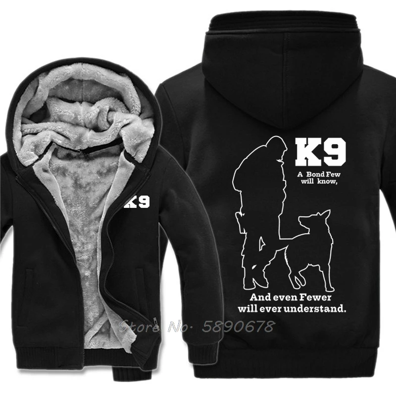 Sweat à capuche K9 pour homme, vêtement à la mode, épais, imprimé, garde au chaud, style Police militaire, Streetwear, hiver