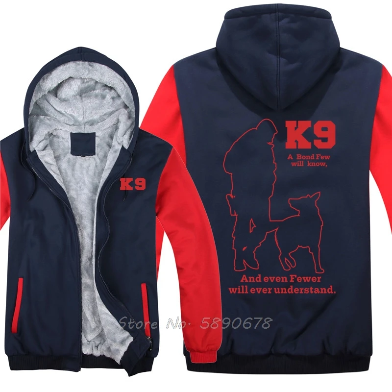 Sweat à capuche K9 pour homme, vêtement à la mode, épais, imprimé, garde au chaud, style Police militaire, Streetwear, hiver