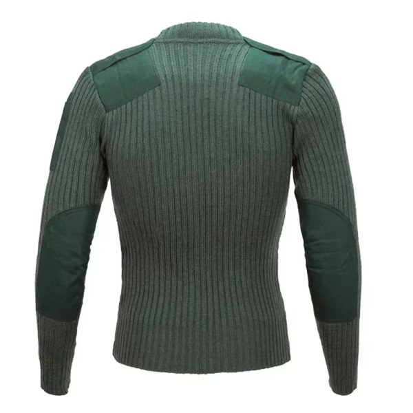 Dulsweater-Maillot militaire pour homme, pull de l'armée britannique, patch en laine, tricots à col rond, vert vintage, froid, hiver – Image 3